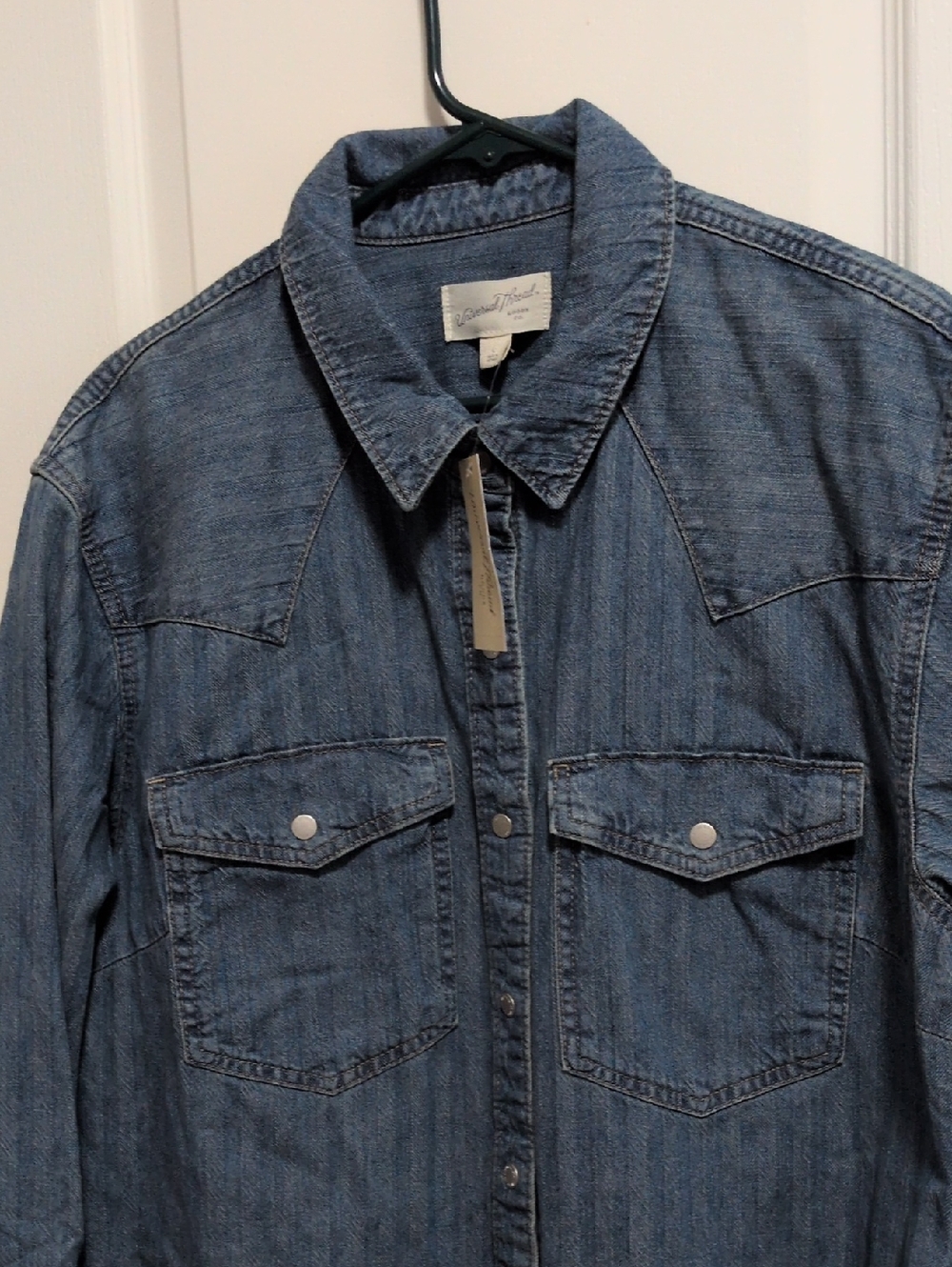 Denim Button Down Western style Shirt Dress - Picture 3 of 5